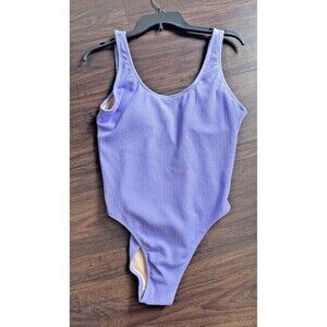 COTTON ON Women's Low-Back Cheeky coverage One-Piece Swimsuit Ariel Purple Large